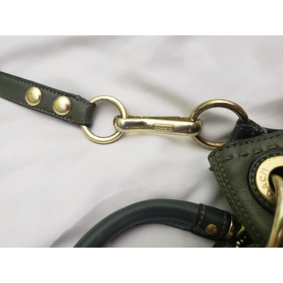 COACH Limited Edition Hamptons Flap Bag, 15400, Green Leather Shoulder Purse - Picture 9 of 16